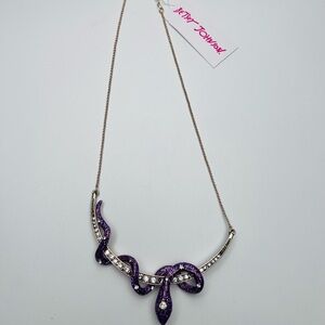 Betsey Johnson Purple and Silver Snake Necklace